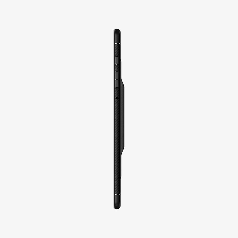 ACS00220 - Galaxy Tab S6 Case Rugged Armor in matte black showing the side with volume controls