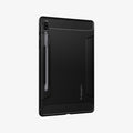 ACS00220 - Galaxy Tab S6 Case Rugged Armor in matte black showing the back and partial side