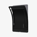 ACS00220 - Galaxy Tab S6 Case Rugged Armor in matte black showing the back with case bending away from device