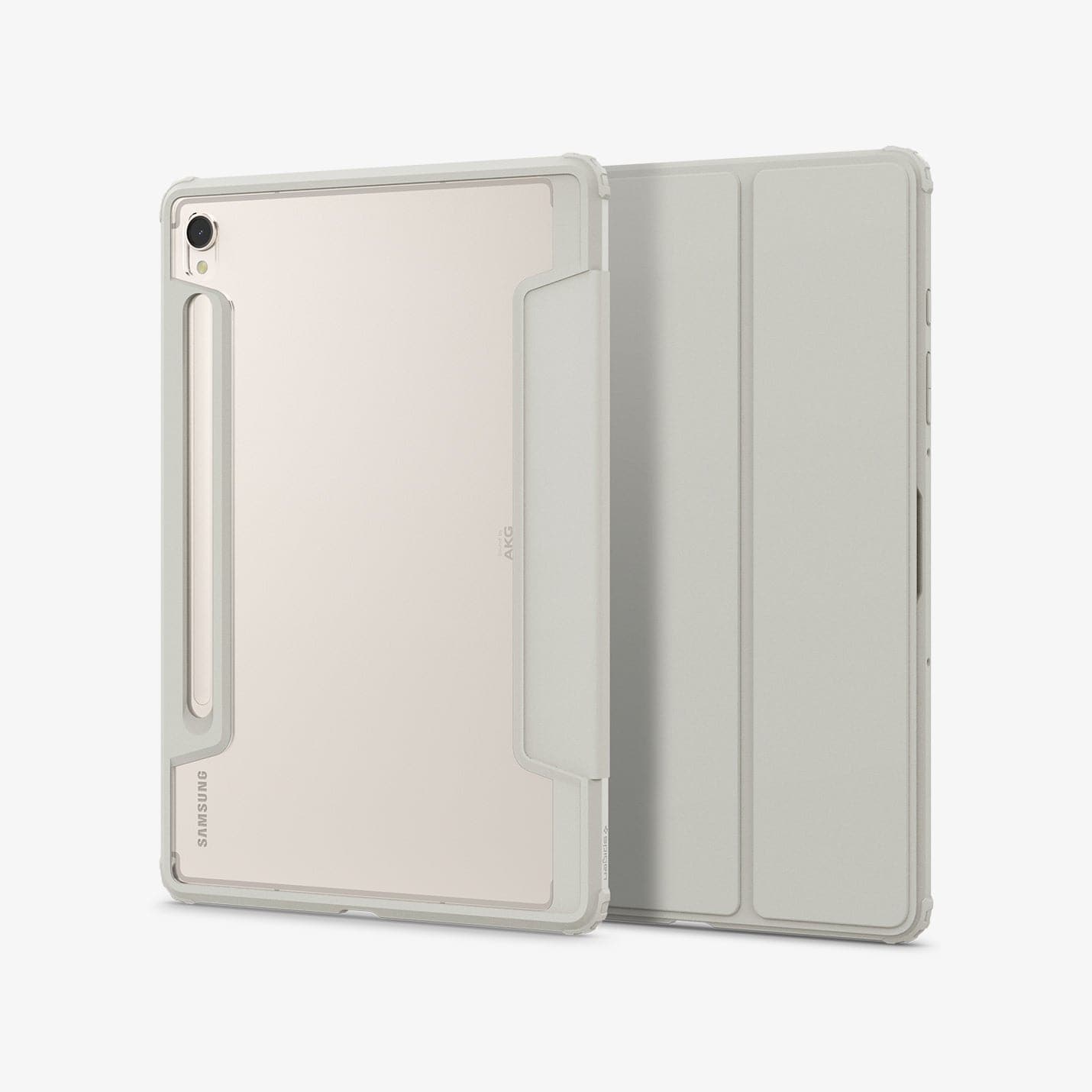 ACS06838 - Galaxy Tab S9 Case Ultra Hybrid Pro in gray showing the back and front