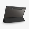 ACS07076 - Galaxy Tab S9 Plus Case Ultra Hybrid Pro in black showing the back with device propped up by built in kickstand