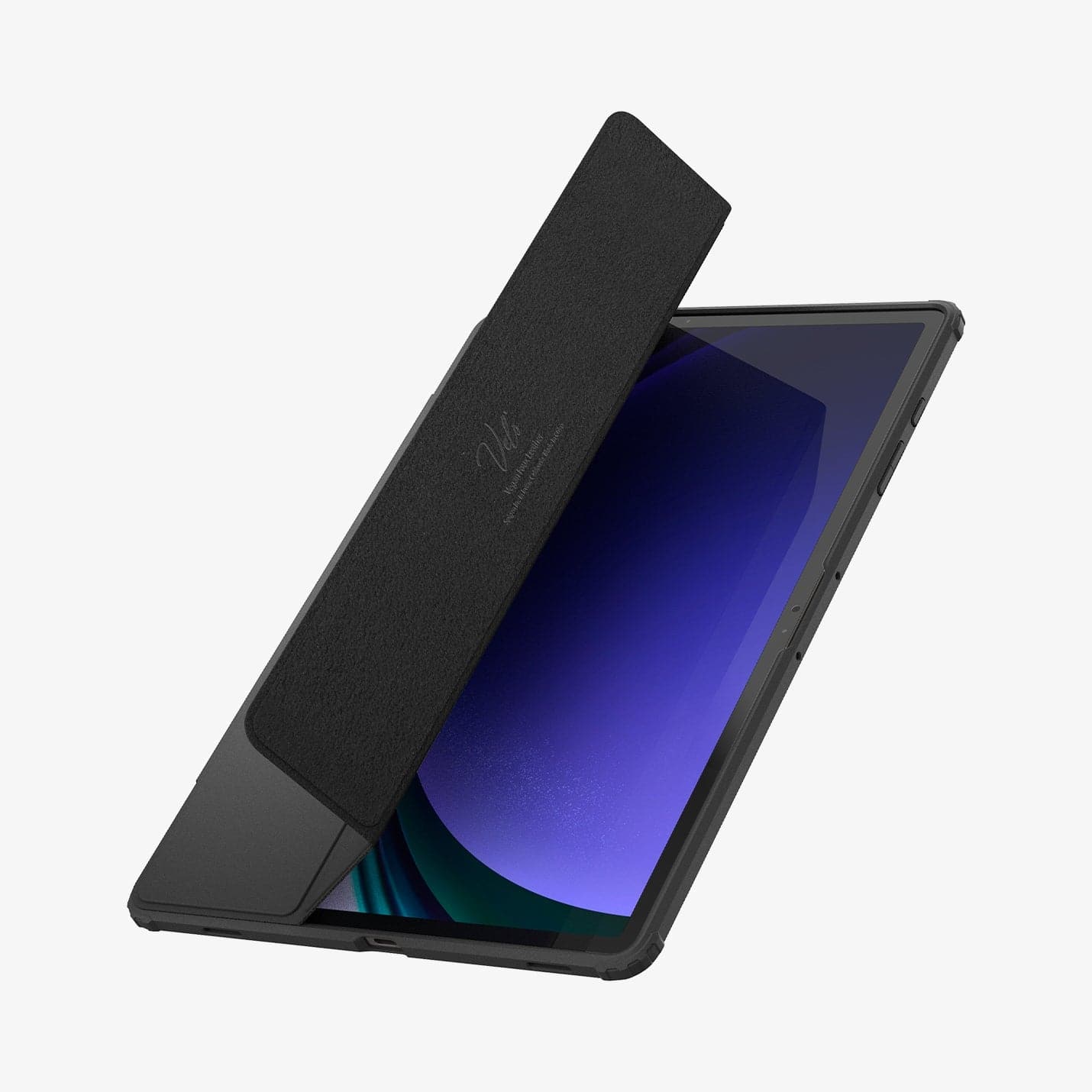 ACS07076 - Galaxy Tab S9 Plus Case Ultra Hybrid Pro in black showing the front with cover half open