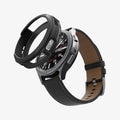 ACS03141 - Galaxy Watch 4 Classic (42mm) Case Liquid Air in matte black showing the case hovering in front of the watch face
