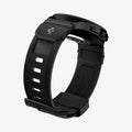 AMP04031 - Galaxy Watch Band (20mm) Rugged Armor in matte black showing the bottom and inside of band