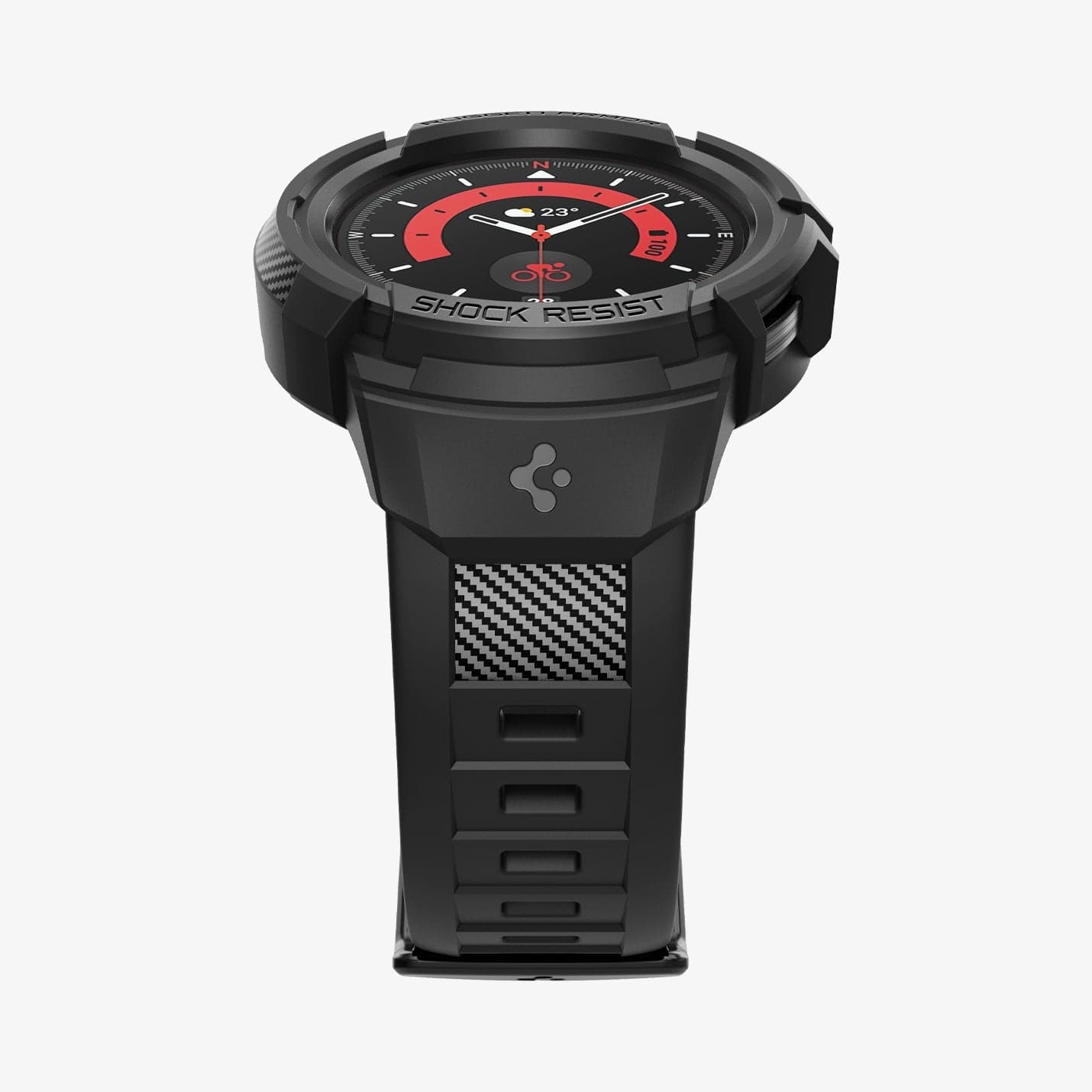 ACS05301 - Galaxy Watch 5 Pro (45mm) Case Rugged Armor Pro in black showing the bottom and front