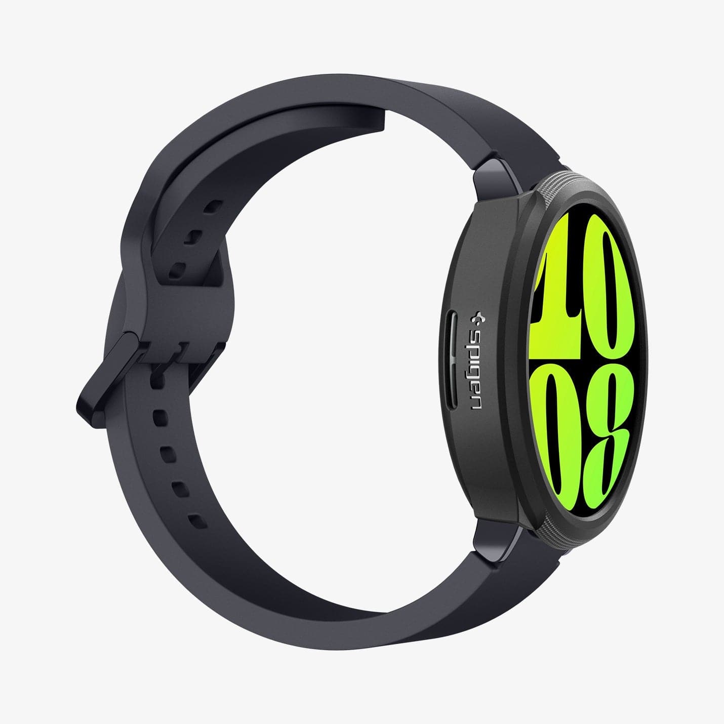 ACS06392 - Galaxy Watch 6 (44mm) Case Liquid Air in matte black showing the side and front