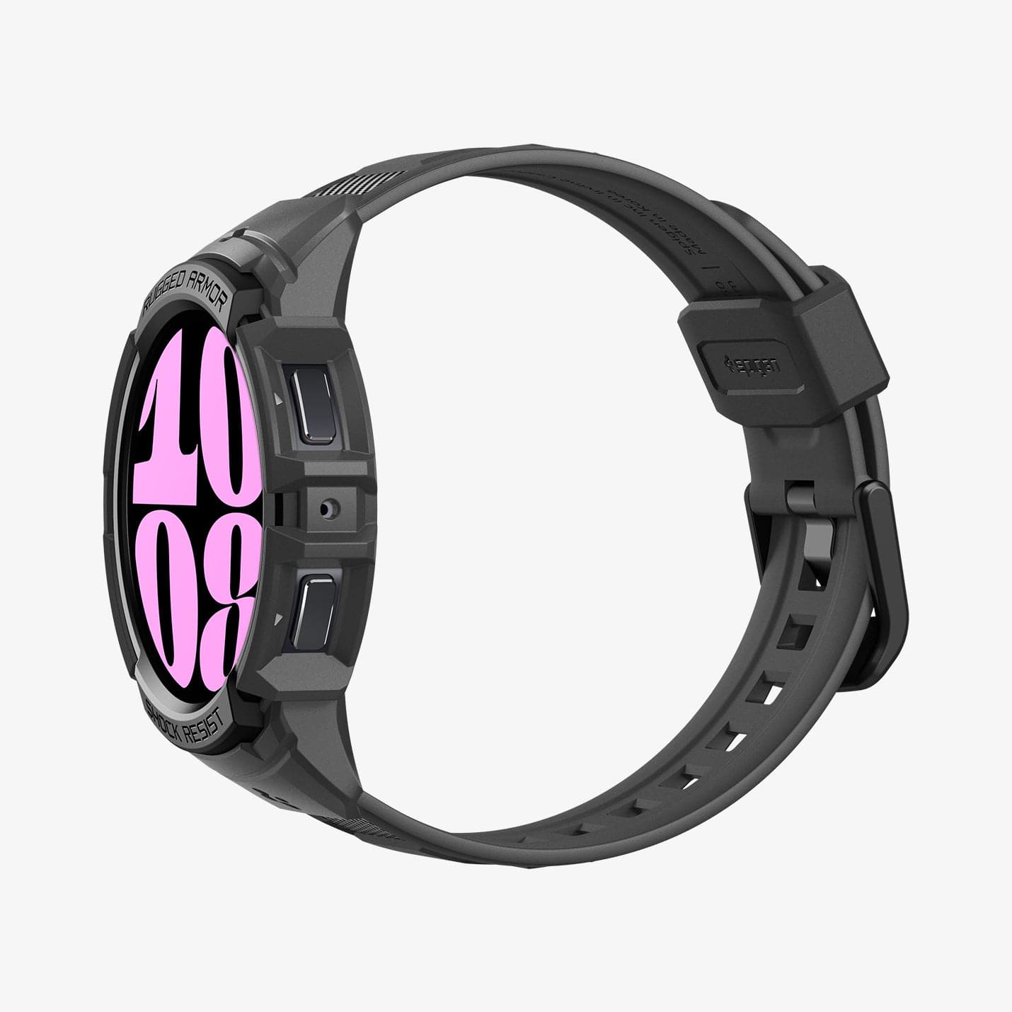 ACS06501 - Galaxy Watch 6 (40mm) Case Rugged Armor Pro in black showing the side, front and inside of band