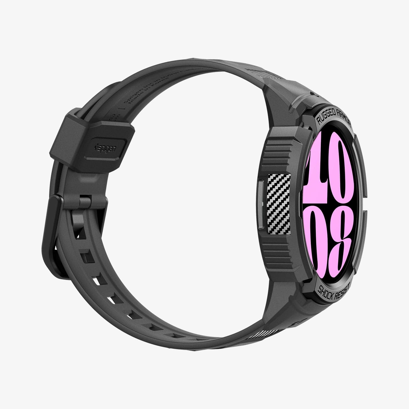 ACS06501 - Galaxy Watch 6 (40mm) Case Rugged Armor Pro in black showing the side and front