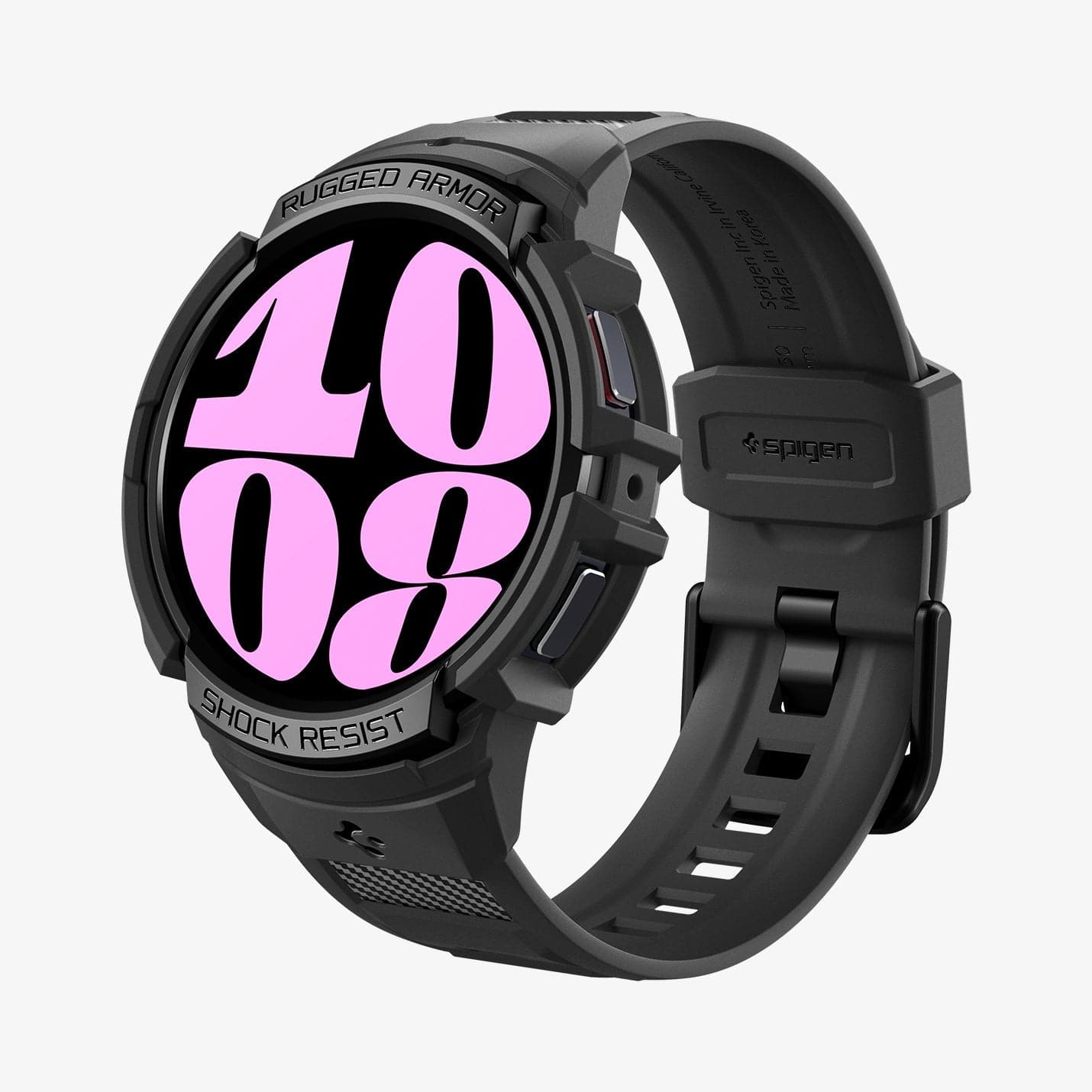 ACS06501 - Galaxy Watch 6 (40mm) Case Rugged Armor Pro in black showing the front and inside of band