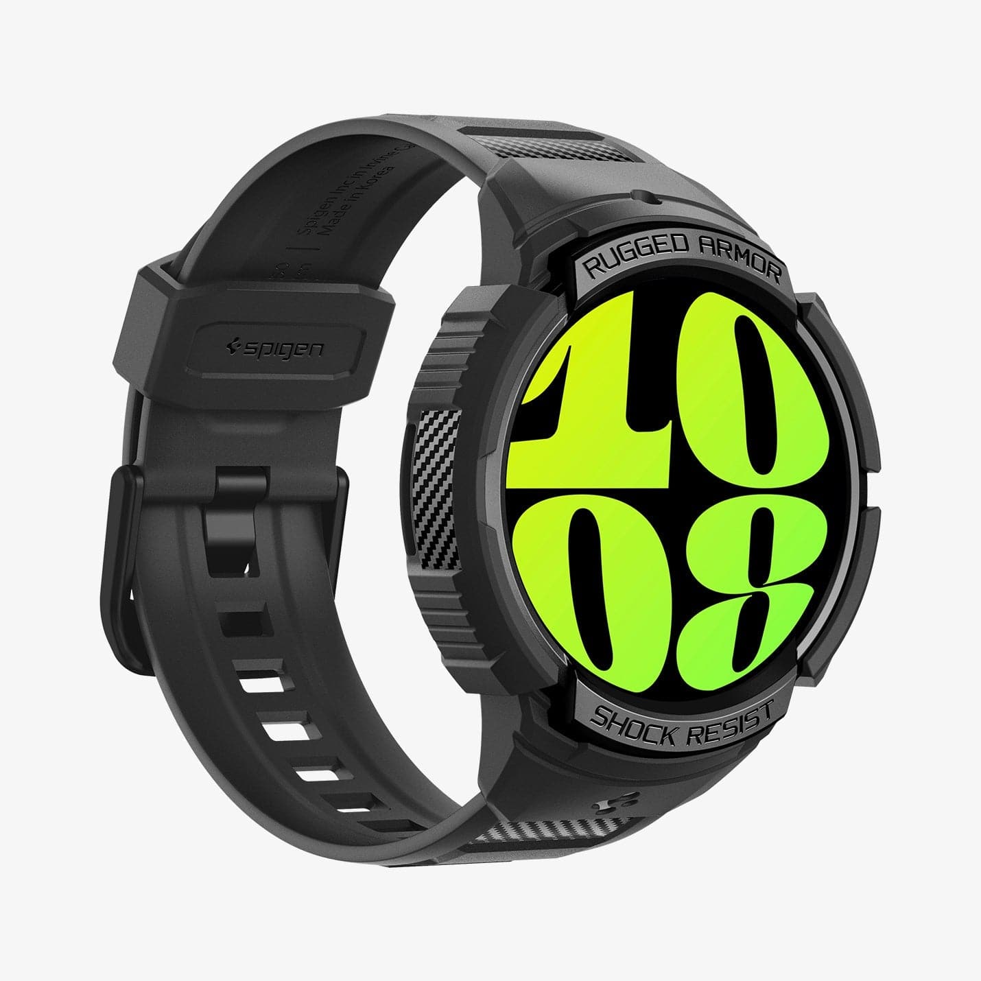 ACS06496 - Galaxy Watch 6 (44mm) Case Rugged Armor Pro in black showing the front and side