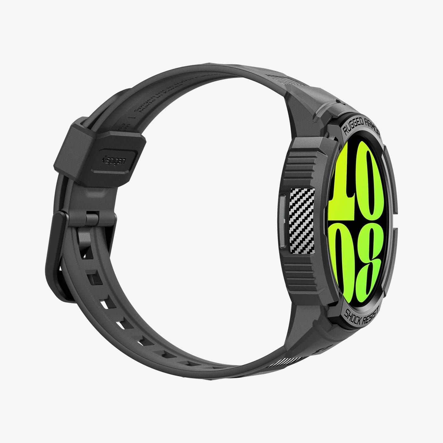 ACS06496 - Galaxy Watch 6 (44mm) Case Rugged Armor Pro in black showing the side and partial front