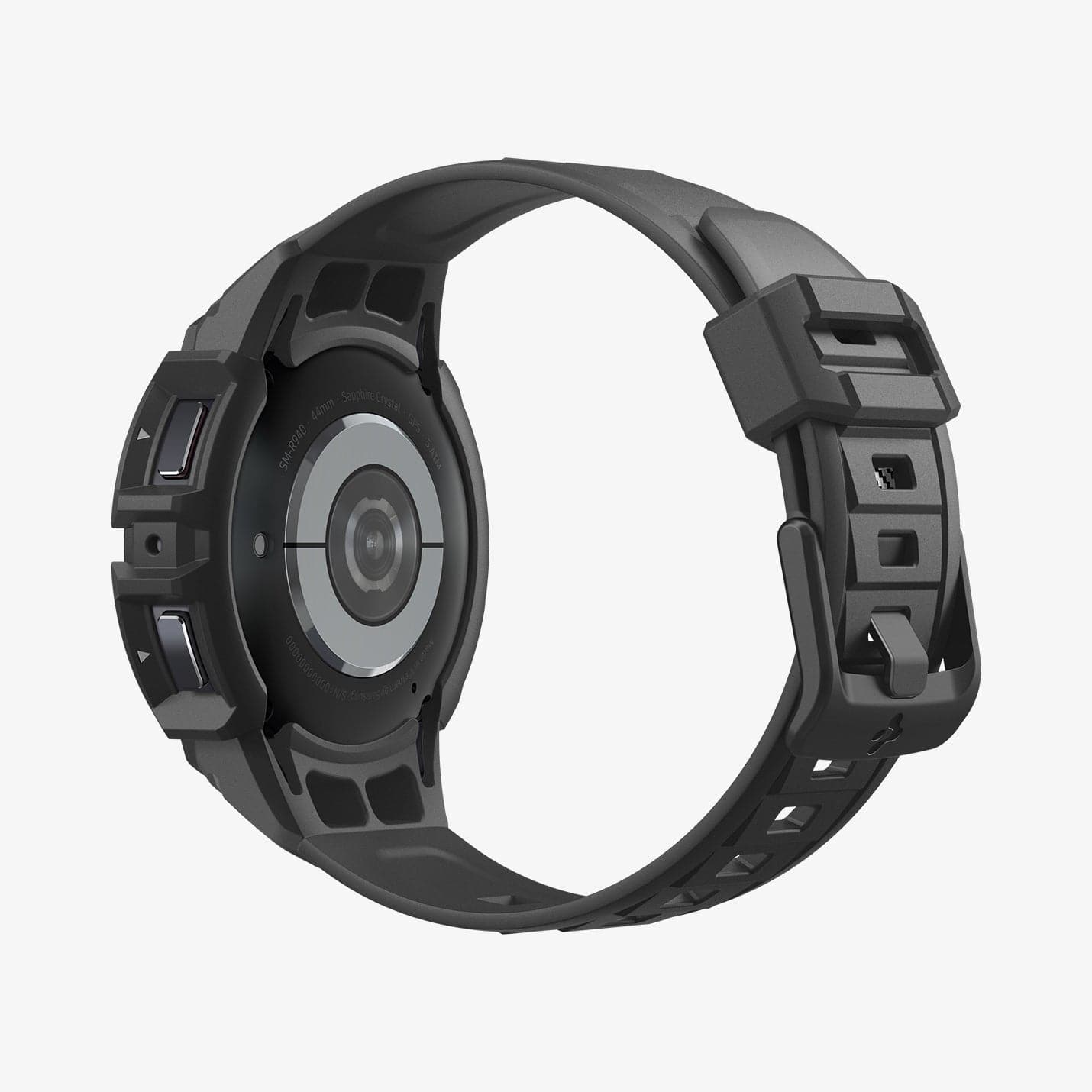 ACS06496 - Galaxy Watch 6 (44mm) Case Rugged Armor Pro in black showing the back and side