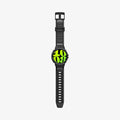 ACS06496 - Galaxy Watch 6 (44mm) Case Rugged Armor Pro in black showing the front with watch band laid out flat