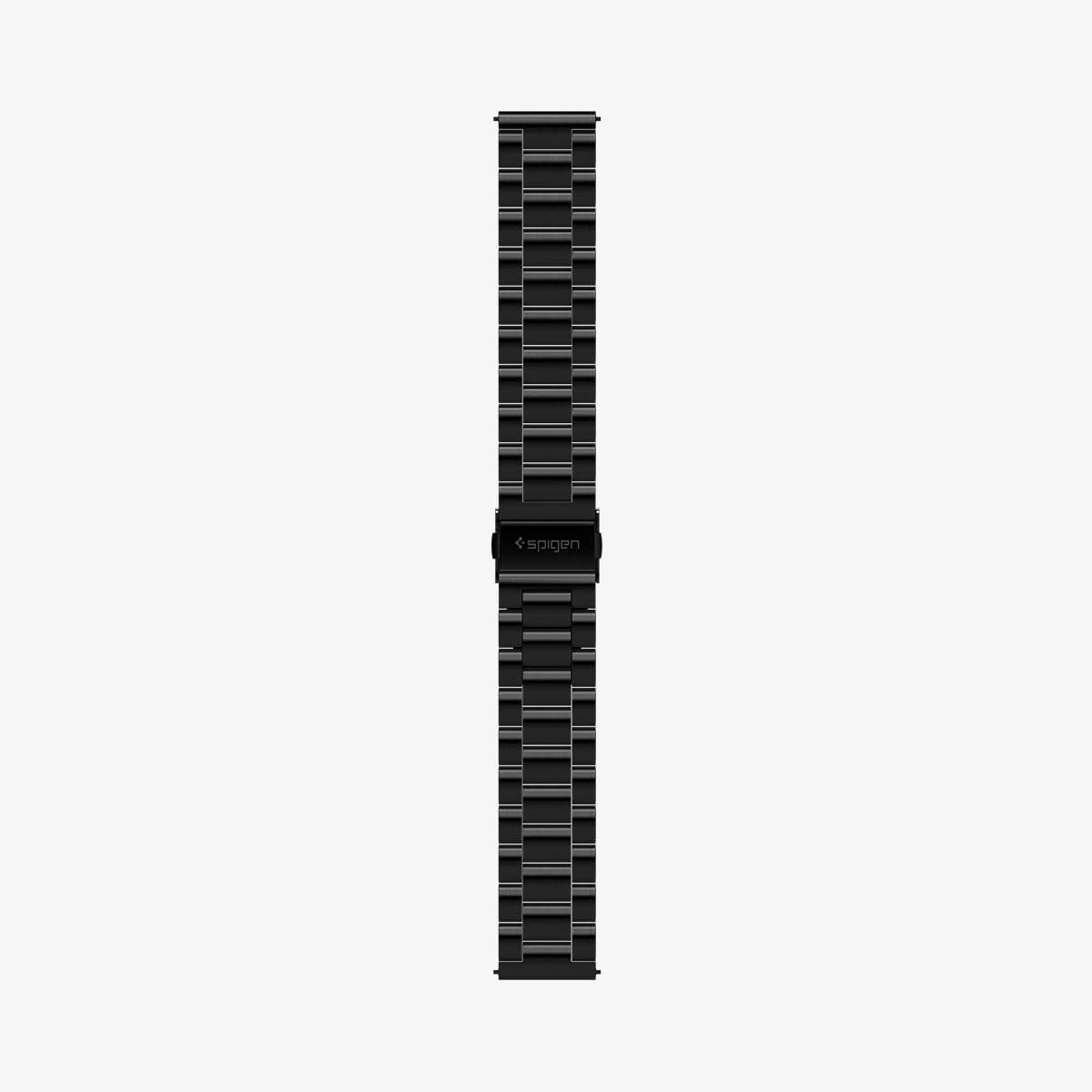 600WB24980 - Galaxy Watch Band (20mm) Modern Fit in black showing the watch band laid out flat