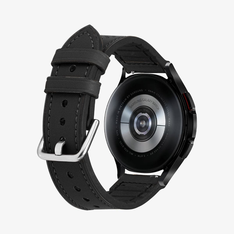 603MP26445 - Galaxy Watch Band (22mm) Retro Fit in black showing the back and inside of band