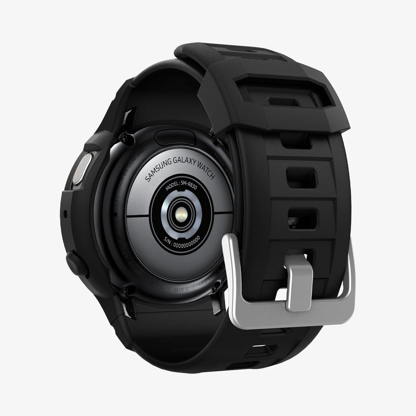 ACS02066 - Galaxy Watch Active 2 (44mm) Case Rugged Armor Pro in black showing the back