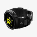 ACS02066 - Galaxy Watch Active 2 (44mm) Case Rugged Armor Pro in black showing the front and bottom with watch laid on its side