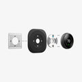 AHP03711 - Google Nest Learning Thermostat 3G Wall Plate in black showing the multiple parts of wall plate hovering behind the google nest
