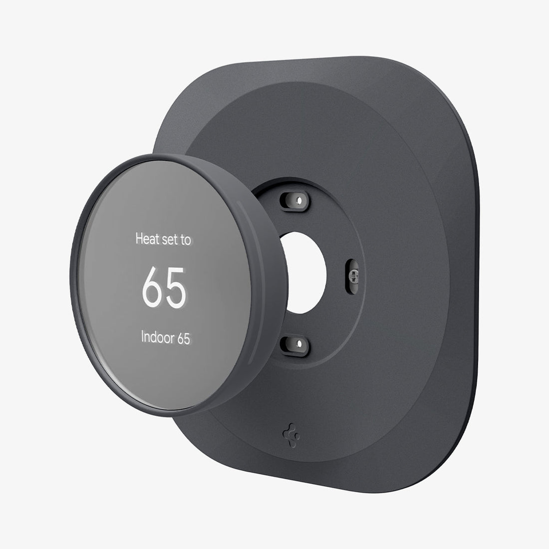 AHP02762 - Google Nest Thermostat Wall Plate in charcoal showing the front