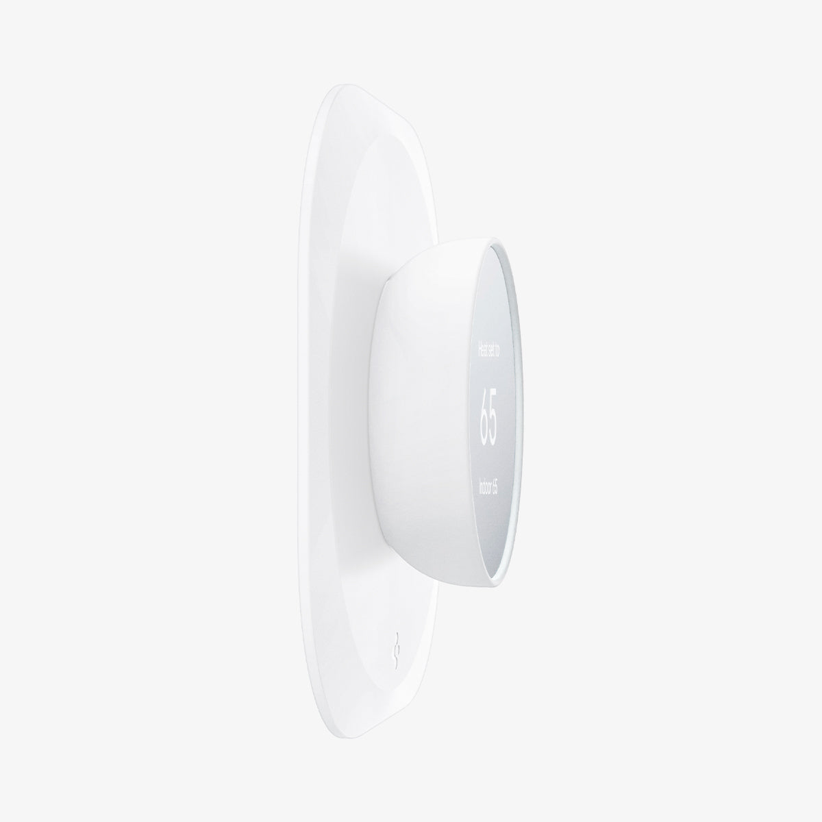 AHP02763 - Google Nest Thermostat Wall Plate in white showing the side and partial front
