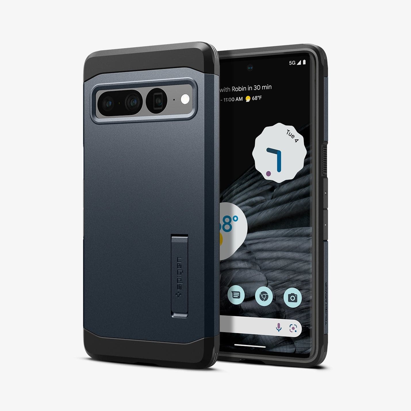 ACS04729 - Pixel 7 Pro Case Tough Armor in metal slate showing the back and front