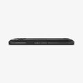 ACS04701 - Pixel 7 Case Tough Armor in black showing the side and partial back with device laying flat