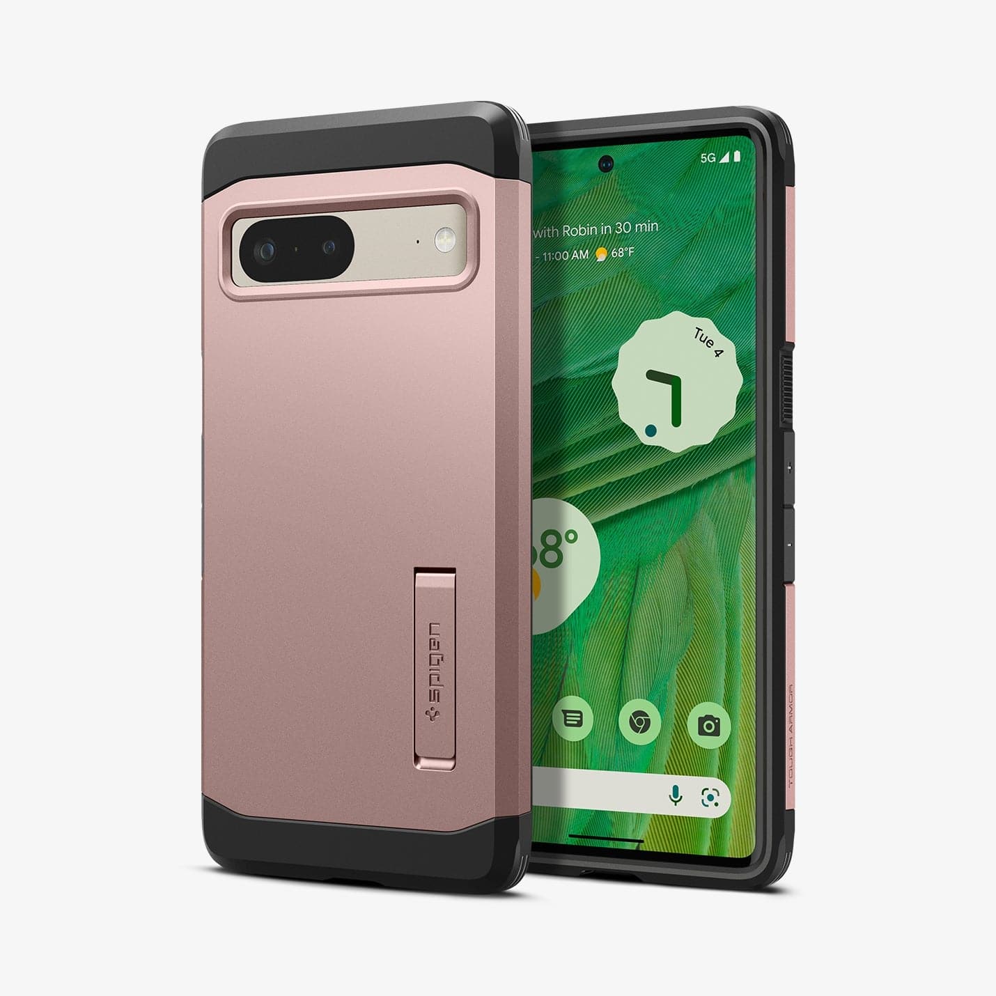 ACS04703 - Pixel 7 Case Tough Armor in rose gold showing the back and front
