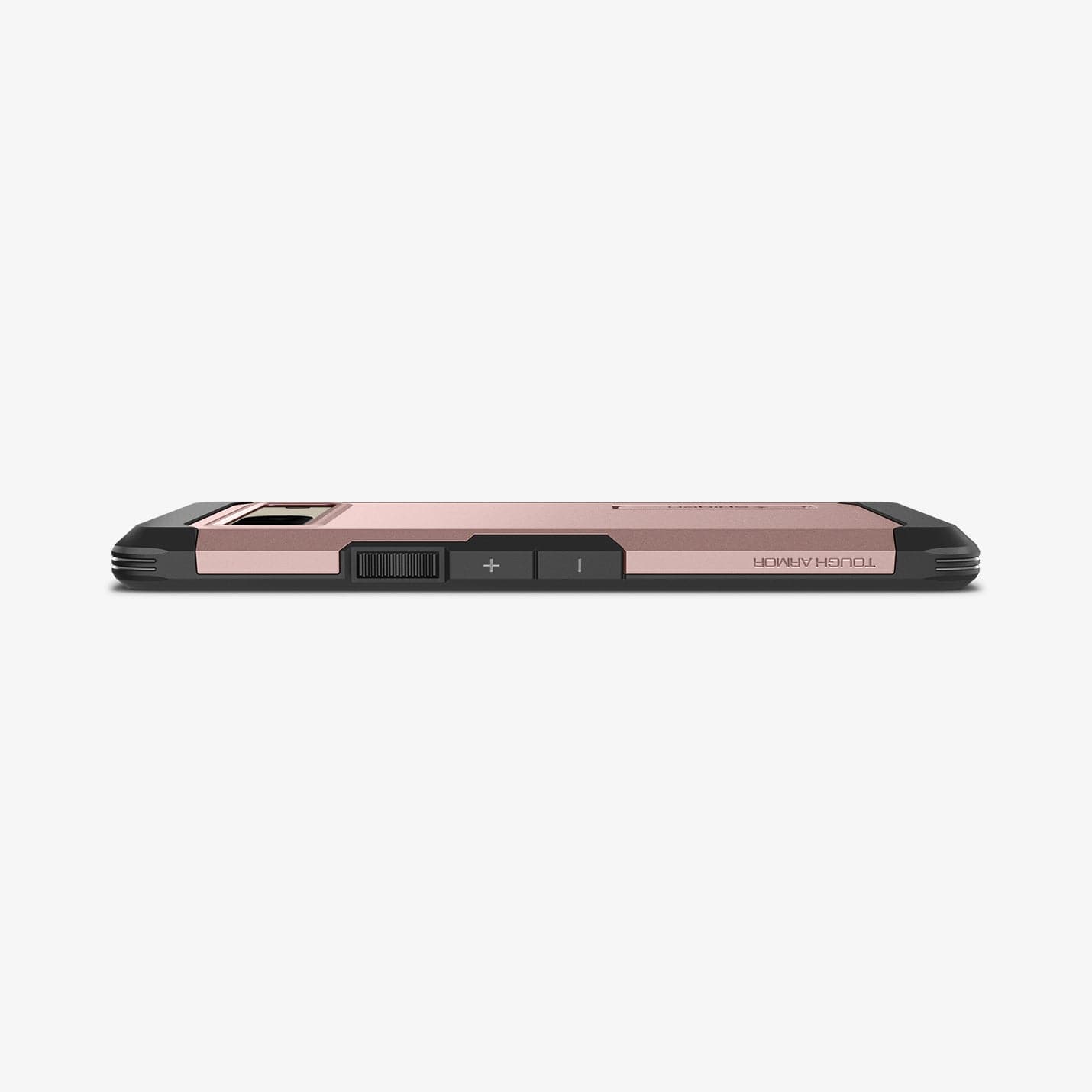 ACS04703 - Pixel 7 Case Tough Armor in rose gold showing the side and partial back with device laying flat