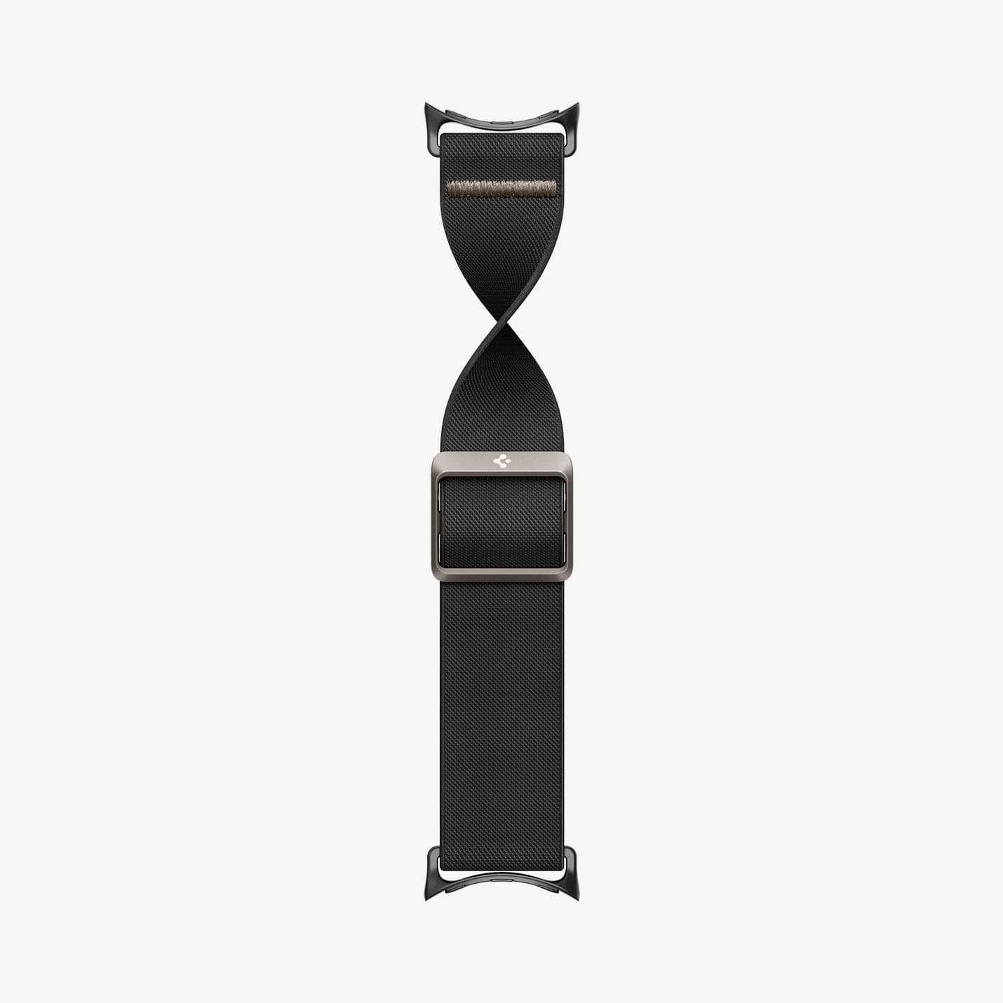 AMP06348 - Pixel Watch Series Case Lite Fit in black showing the watch band laid out flat bending