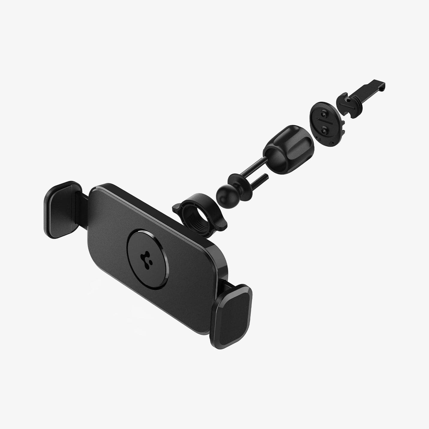 ACP04278 - GTS12 Galaxy Fold Car Mount in black showing the front and multiple parts of mount