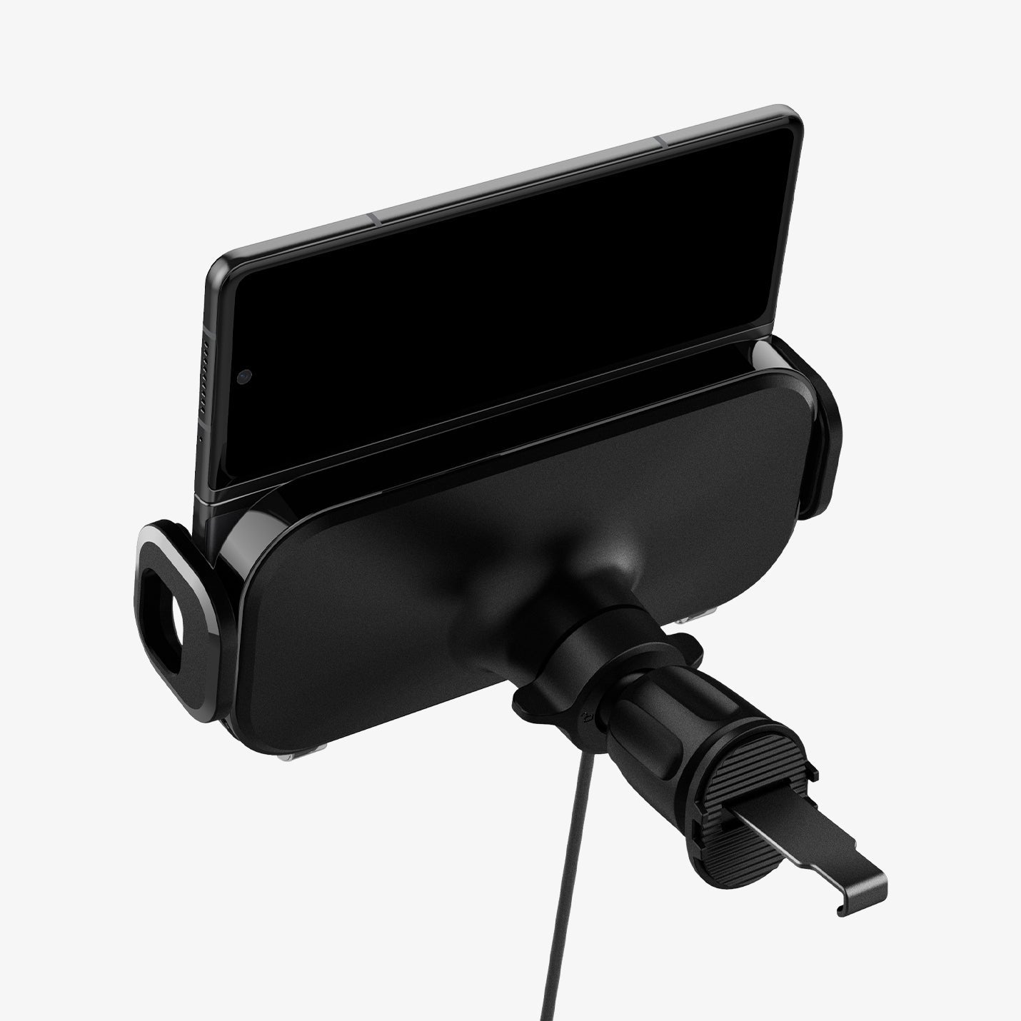 ACP04279 - GTS12W OneTap Wireless Galaxy Fold Car Mount Airvent in black showing the back with galaxy fold device in slot