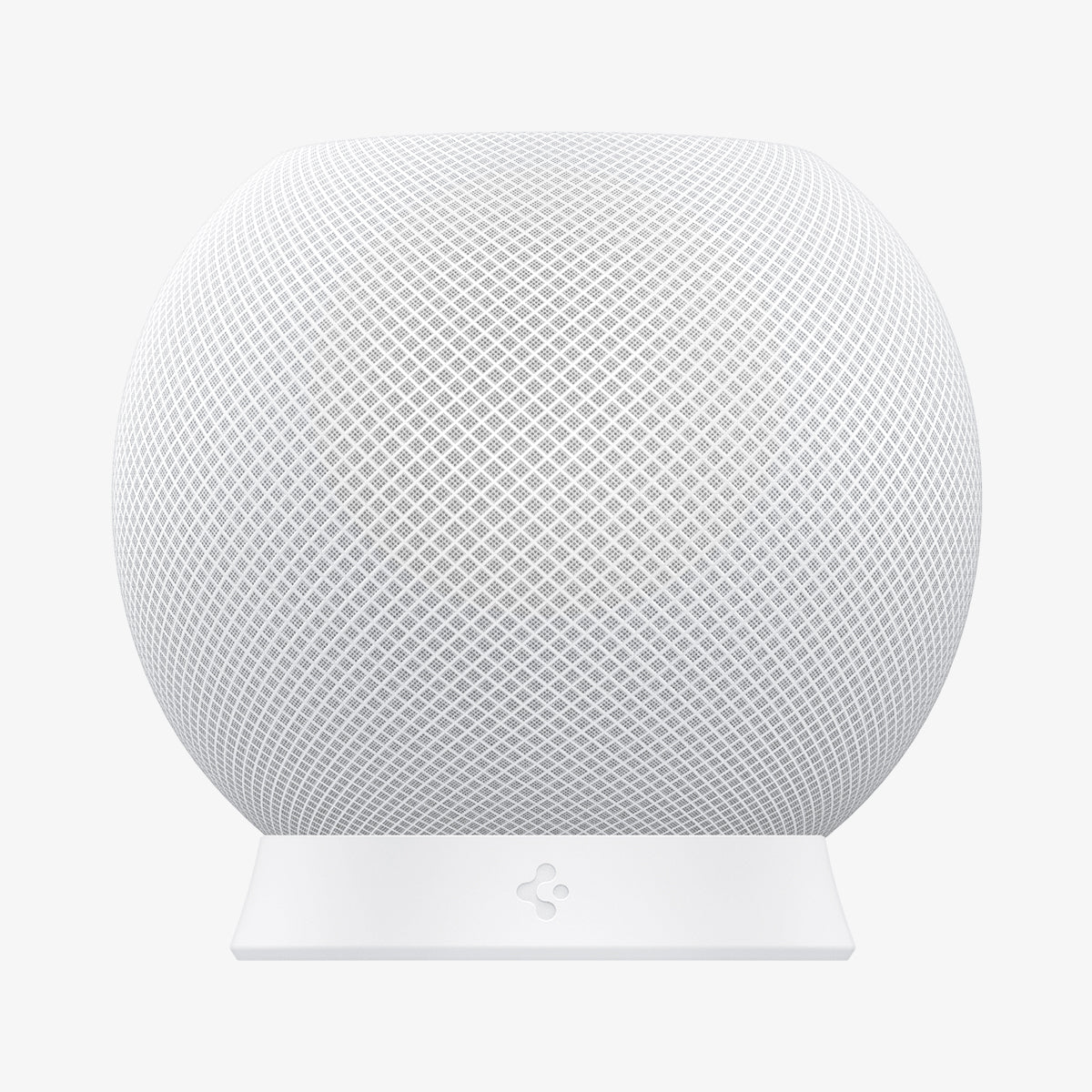 AMP02816 - Apple HomePod Mini Stand Silicone Fit in white showing the front with homepod on top