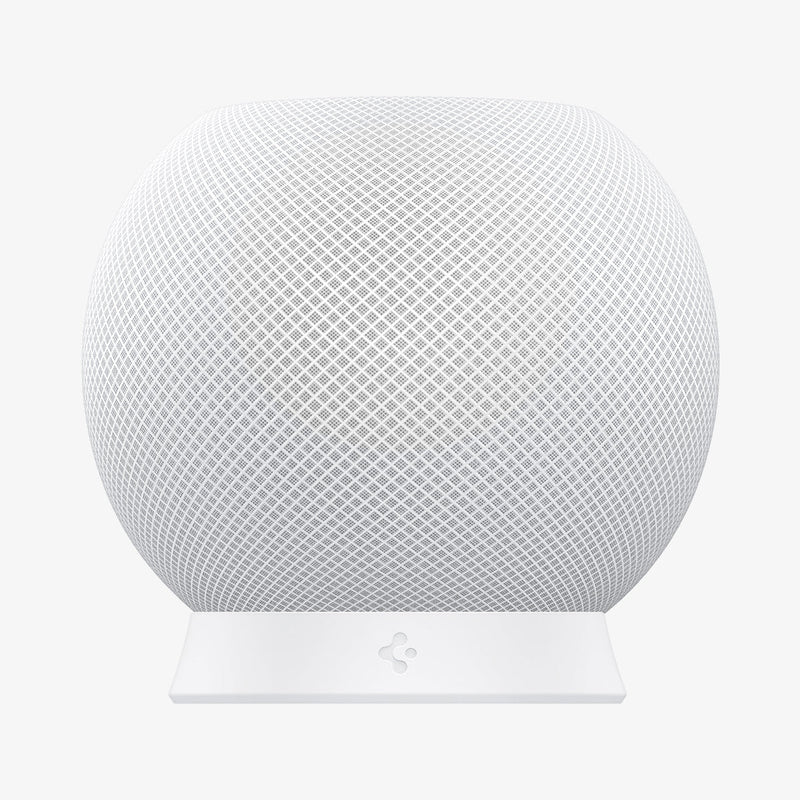 AMP02816 - Apple HomePod Mini Stand Silicone Fit in white showing the front with homepod on top
