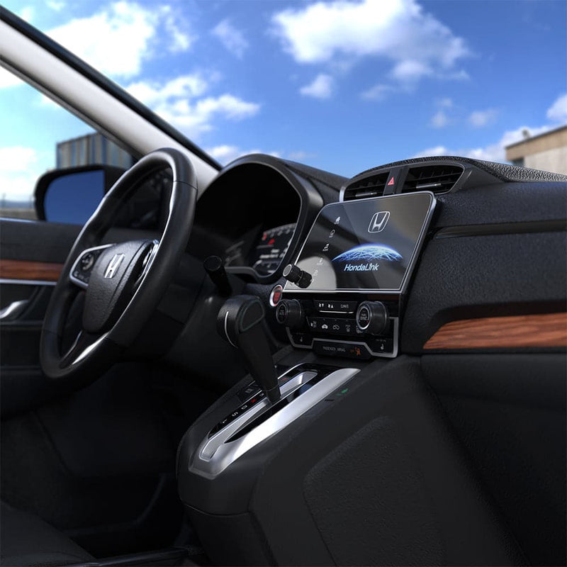 AGL04129 - Honda CR-V 7" Screen Protector GLAS.tR Slim Anti-Glare showing the passenger side view inside of car