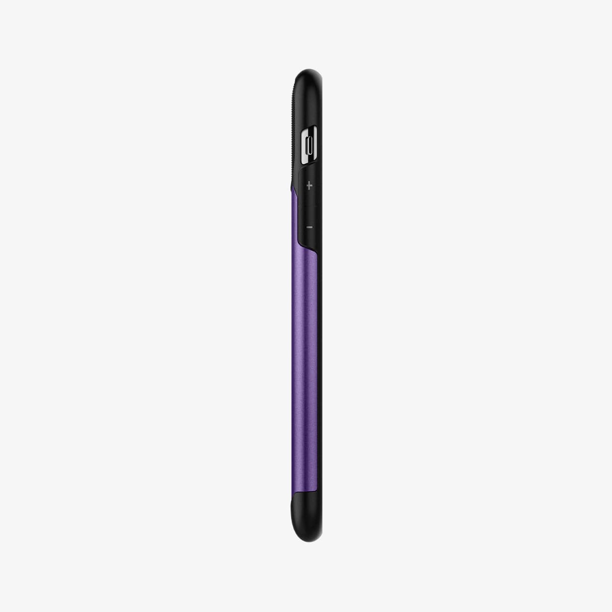 077CS27110 - iPhone 11 Pro Case Slim Armor in purple showing the side with volume controls