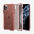 077CS27230 - iPhone 11 Pro Case Liquid Crystal Glitter in rose quartz showing the back, inside and front
