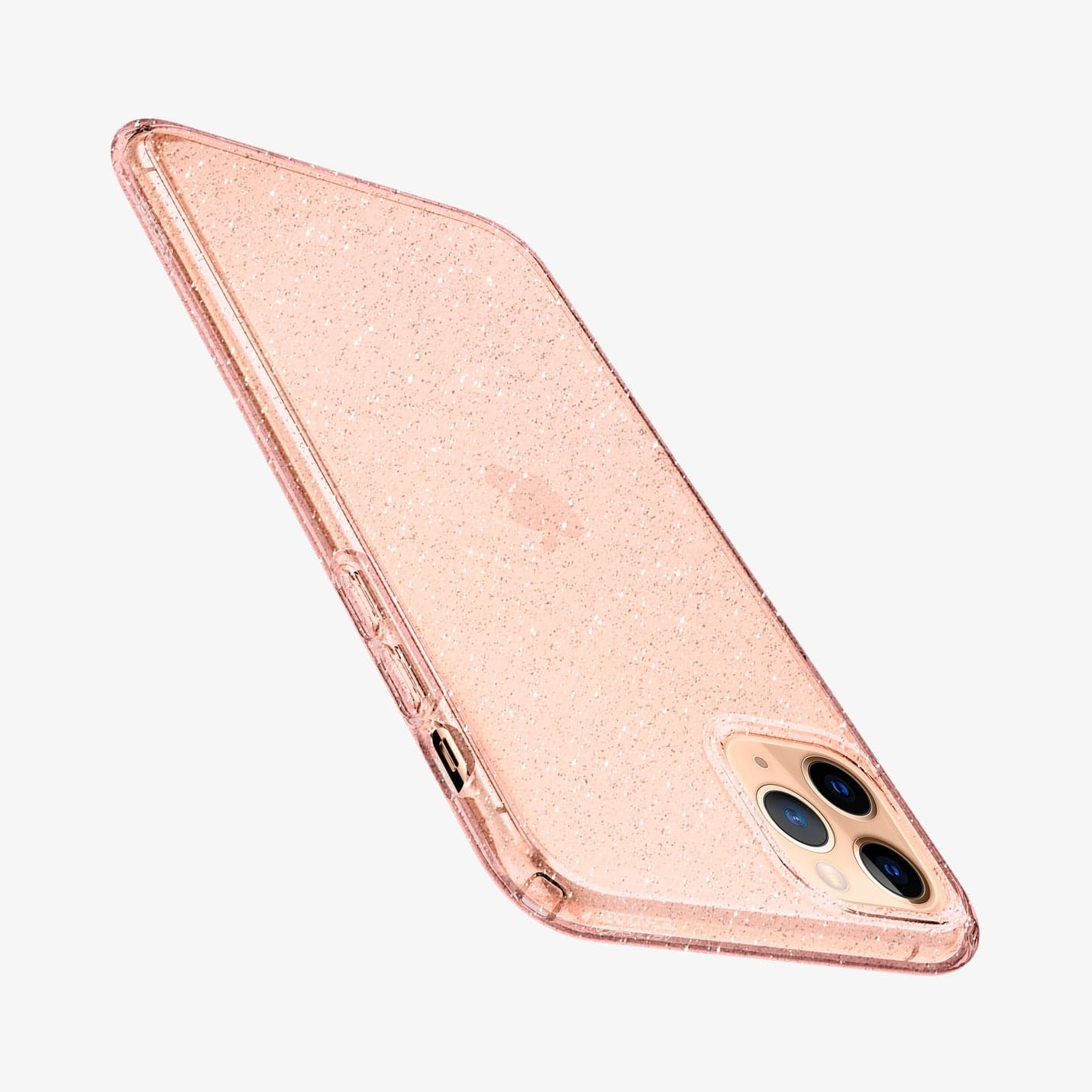 077CS27230 - iPhone 11 Pro Case Liquid Crystal Glitter in rose quartz showing the back, side and top