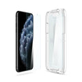 063GL25358 - iPhone 11 Pro Screen Protector GLAS.tR EZ Fit showing the device, screen protector and ez fit tray