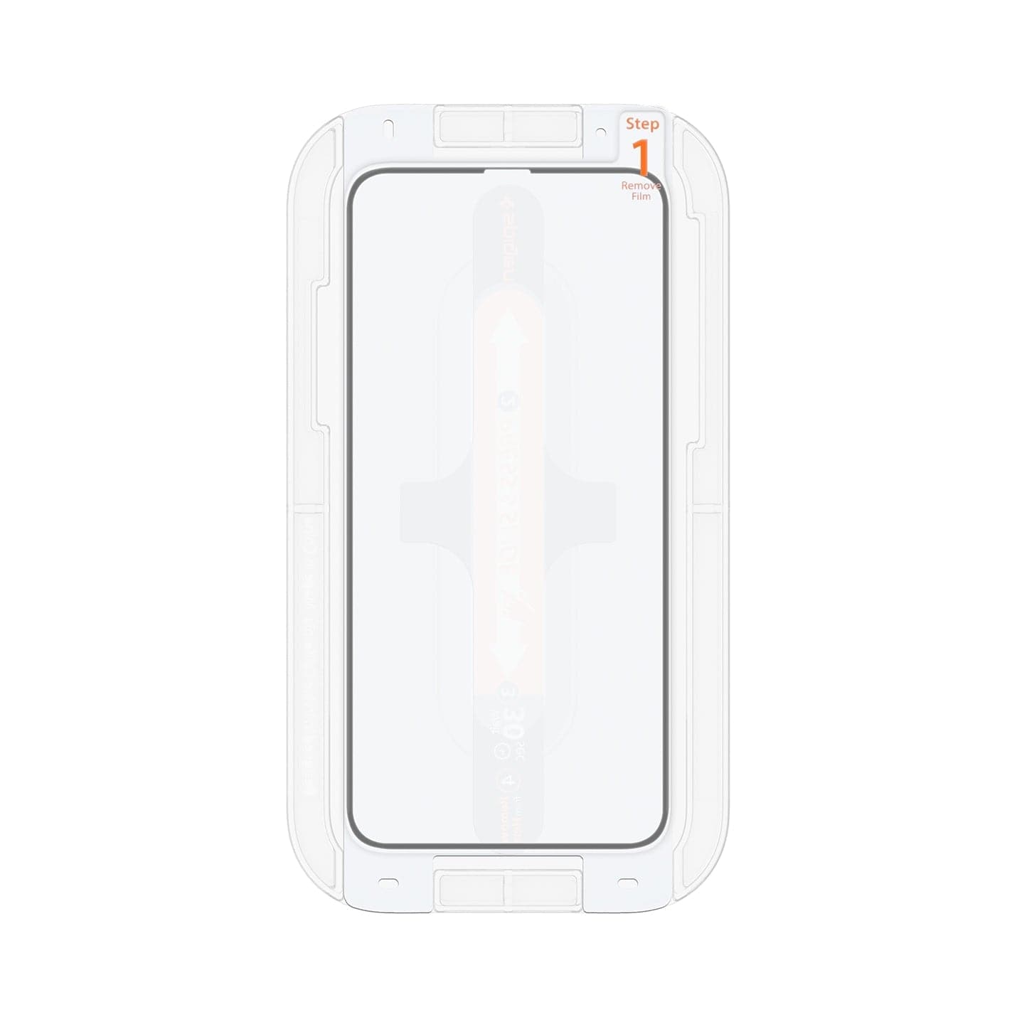 063GL25358 - iPhone XS / X Screen Protector GLAS.tR EZ Fit showing the screen protector inside of ez fit tray