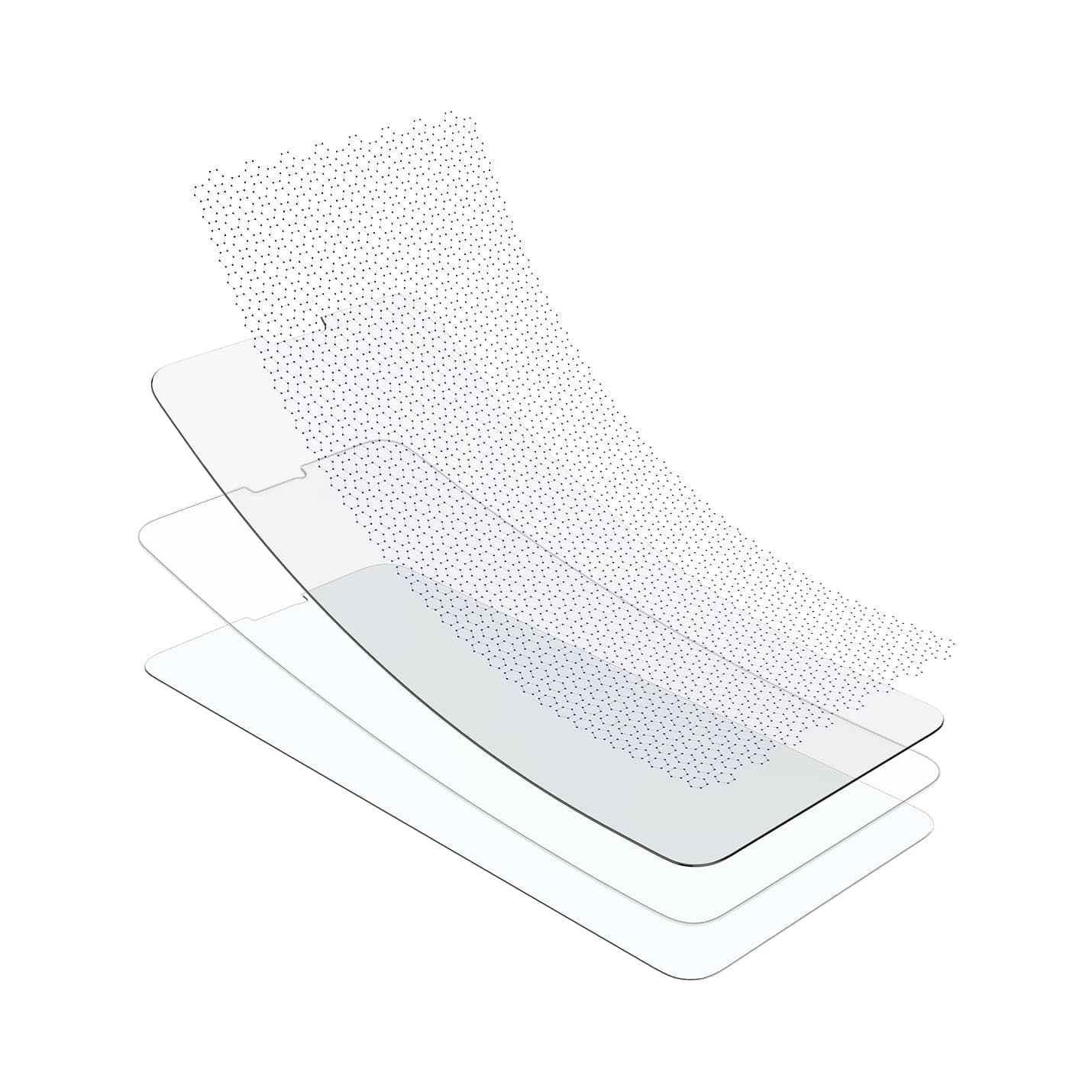 063GL25358 - iPhone XS / X Screen Protector GLAS.tR EZ Fit showing the layers of screen protector