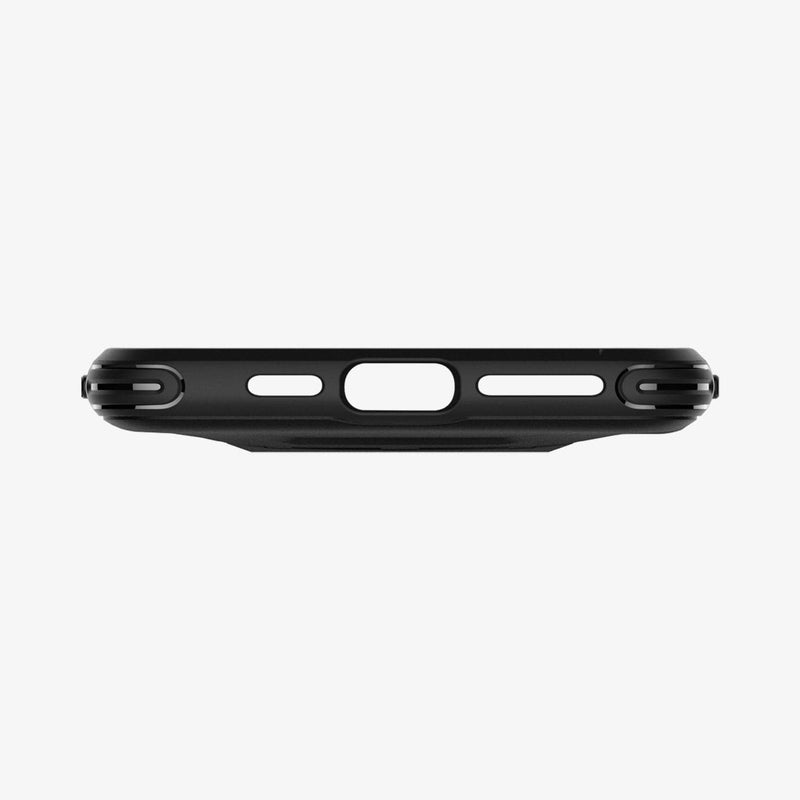 ACS00277 - iPhone 11 Pro Max Case Gearlock Bike Mount in black showing the bottom with precise cutouts