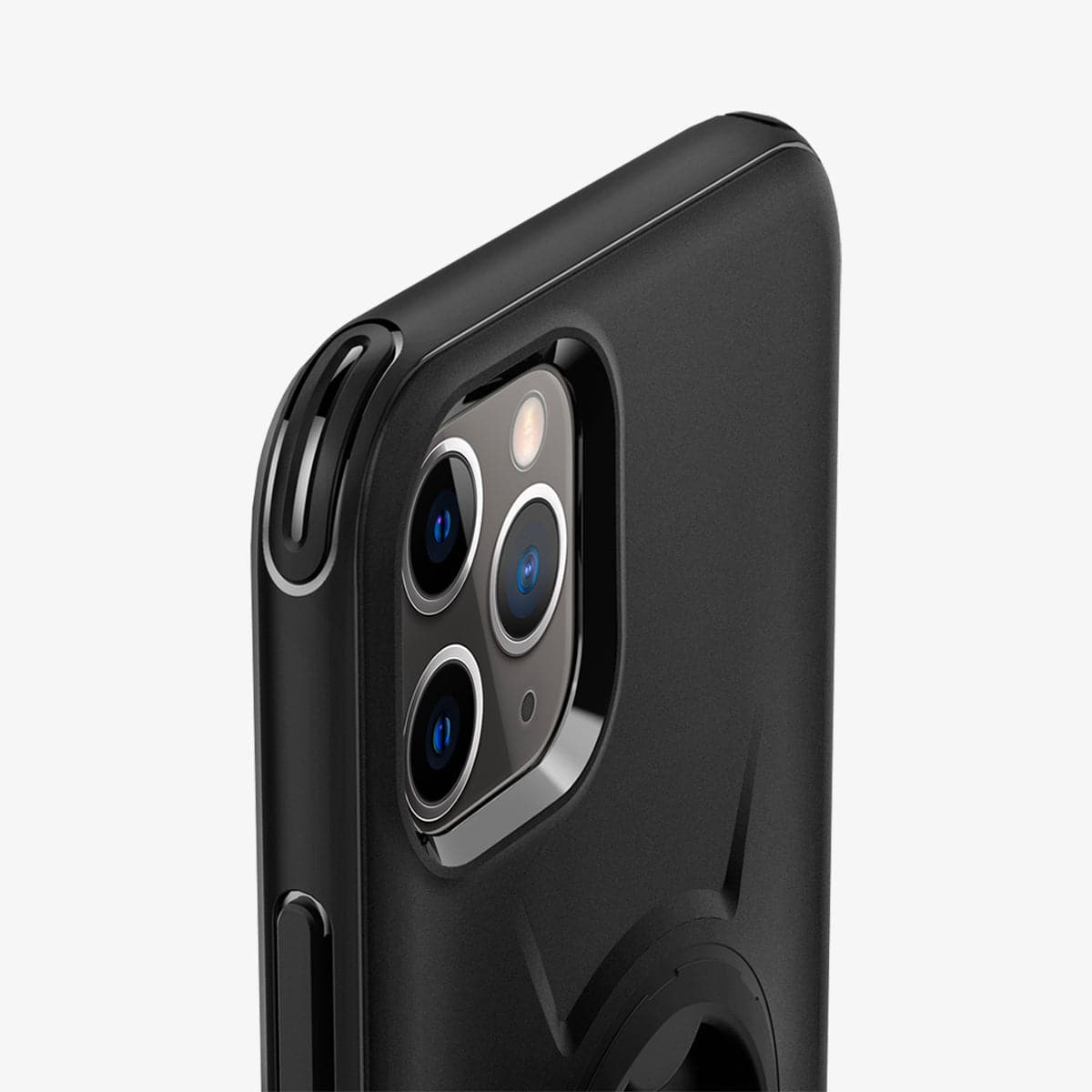 ACS00277 - iPhone 11 Pro Max Case Gearlock Bike Mount in black showing the back and side zoomed in on camera lens