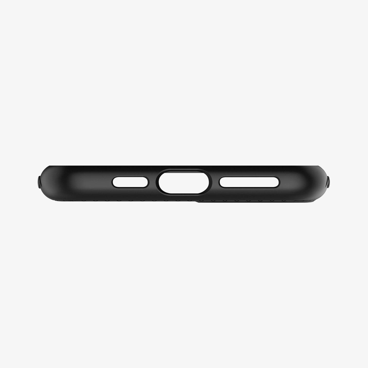 075CS27134 - iPhone 11 Pro Max Case Liquid Air in matte black showing the bottom with precise cutouts
