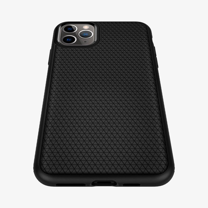 075CS27134 - iPhone 11 Pro Max Case Liquid Air in matte black showing the back and bottom