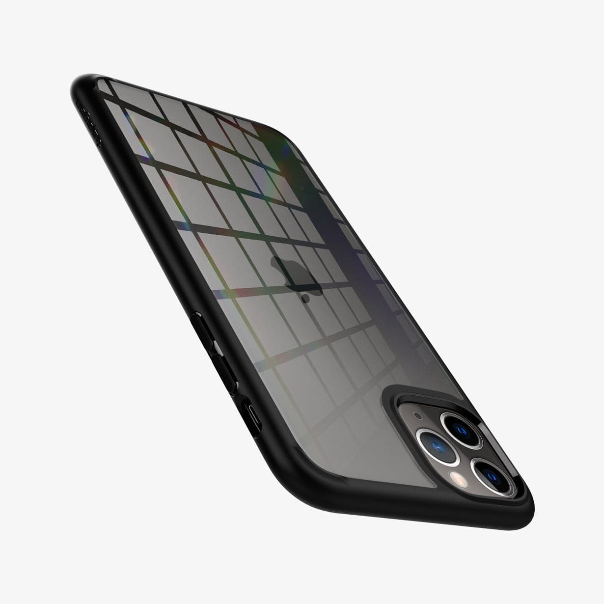 075CS27136 - iPhone 11 Pro Max Case Ultra Hybrid in matte black showing the back, side and top