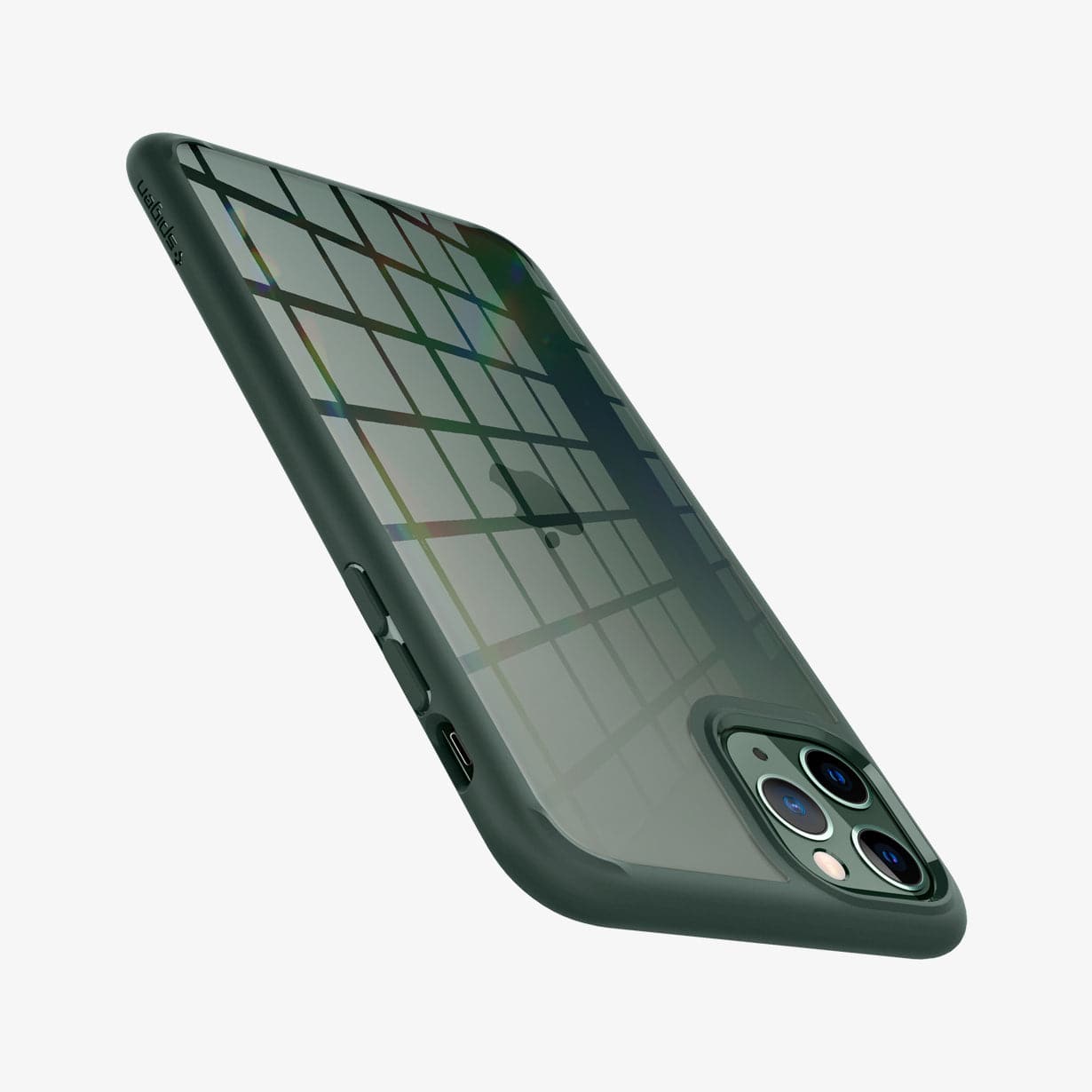 ACS00411 - iPhone 11 Pro Max Case Ultra Hybrid in midnight green showing the back, side and top