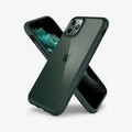 ACS00411 - iPhone 11 Pro Max Case Ultra Hybrid in midnight green showing the back, front and sides