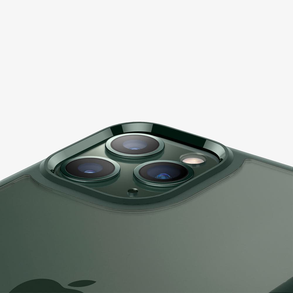 ACS00411 - iPhone 11 Pro Max Case Ultra Hybrid in midnight green showing the back zoomed in on camera lens