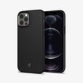 ACS01865 - iPhone 12 / iPhone 12 Pro Case MagArmor in black showing the back and front