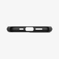ACS01865 - iPhone 12 / iPhone 12 Pro Case MagArmor in black showing the bottom with precise cutouts